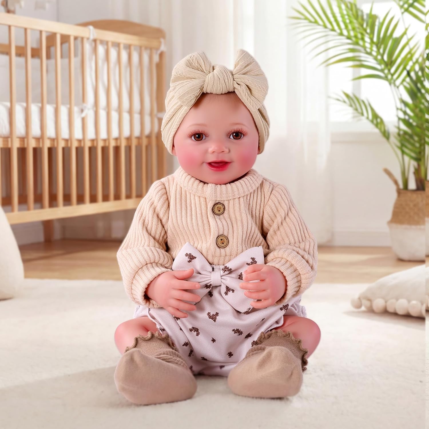 BABESIDE Drink and Wet Reborn Baby Dolls Girl - 17 Inch Realistic Newborn Doll Full Body Soft Vinyl, Can Drink Water & Pee with Feeding Accessories, Gift for Kids 3+ Pretend Play, Collection