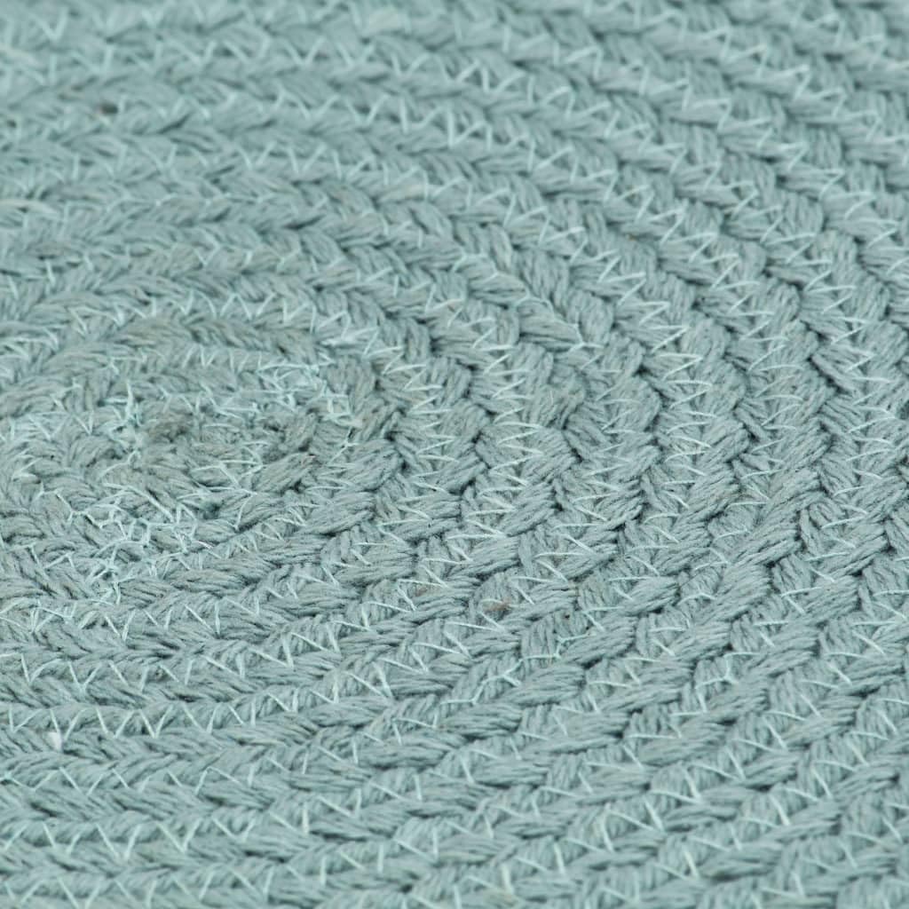 Lot de 4 sets de table ronds en coton tressé à la main, 38 cm, vert – Sets de table doux pour table à manger, accessoire de table unique fait à la main, facile à nettoyer