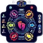 Kids Electronic Dance Pad with 6-Button & Wireless Bluetooth, Music Dance Game Mat with Built-in Music 9 Levels and 3 Modes, Birthday Gifts, Toys for Girls Ages 4-8, 8-12