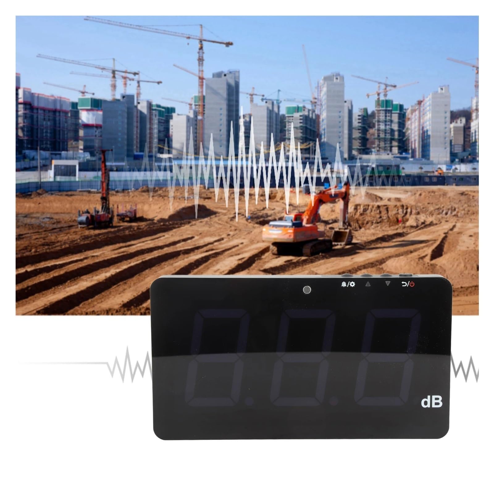 Sonómetro Digital De Pared Con Pantalla LCD De 9,6" Y Alimentación USB, Con 30-130 DB De Ruido. Amplia AplicacióN