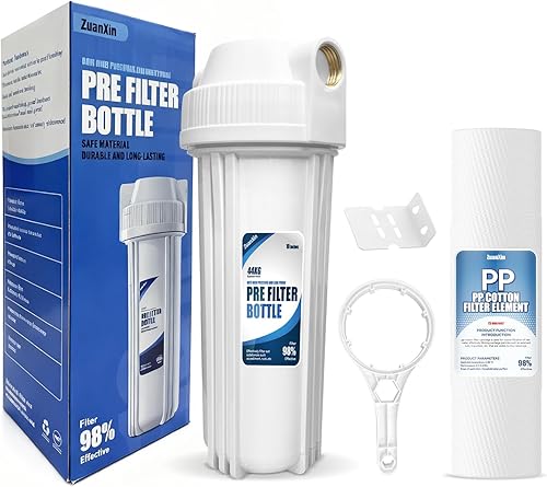 Carcasa de filtro de agua para toda la casa, se adapta a filtros de sedimentos de 10 x 2.5 pulgadas, etc. para agua de pozos y ciudades, sistema de