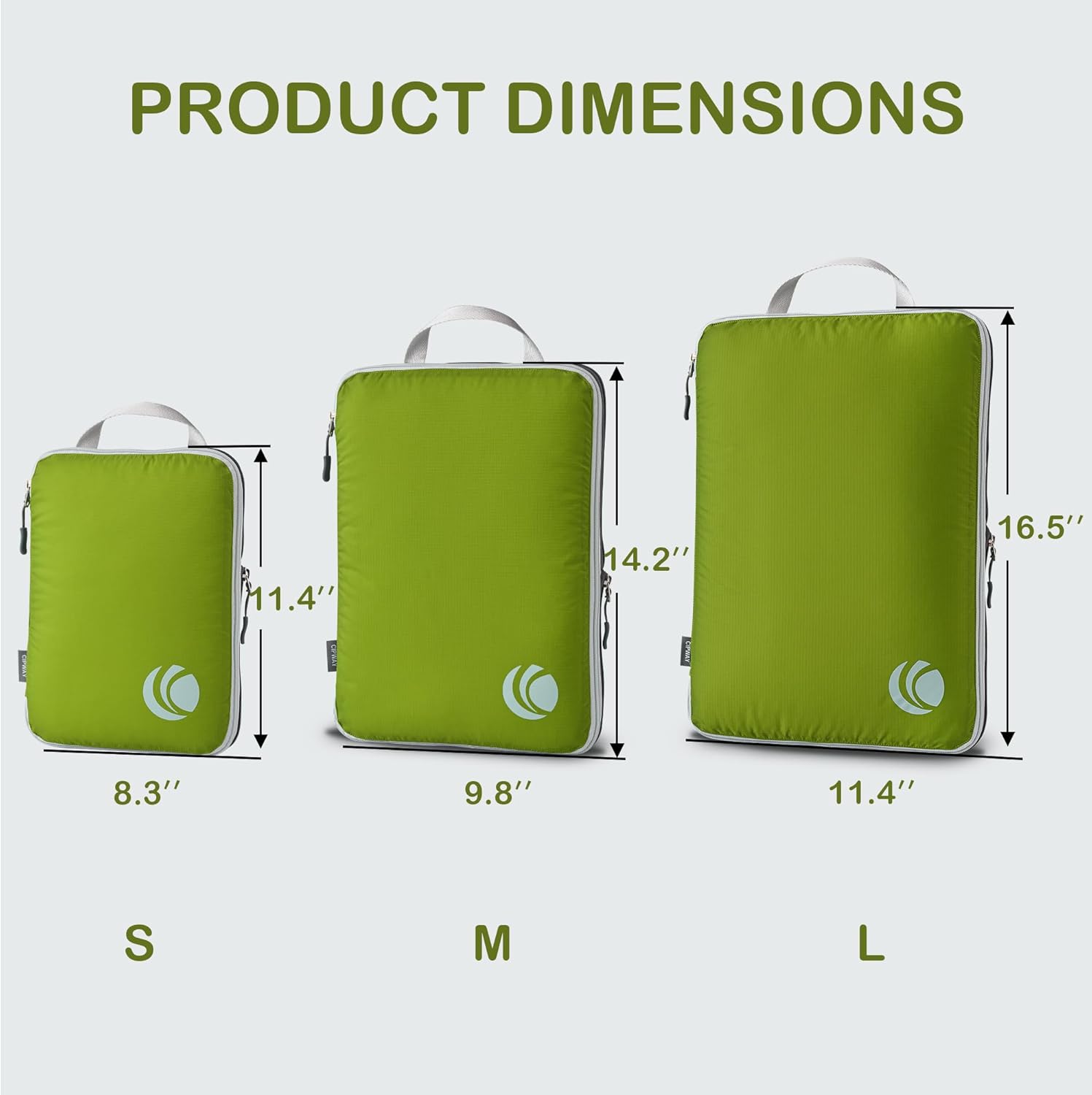 Cipway Compression Packing Cubes, Ultralight Luggage Organizer Bags, Travel Essentials for Carry on Suitcase (3 Piece,Green) - Image 4