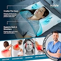 Vista 3 de Nuzzle - Almohada de enfriamiento ajustable para dormir de lado, almohada de cama de tamaño estándar de lujo colección hotel - Mejor almohada