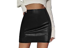 Women's Short Pencil Bodycon Faux Leather Skirt - Accentuate Curves with Style