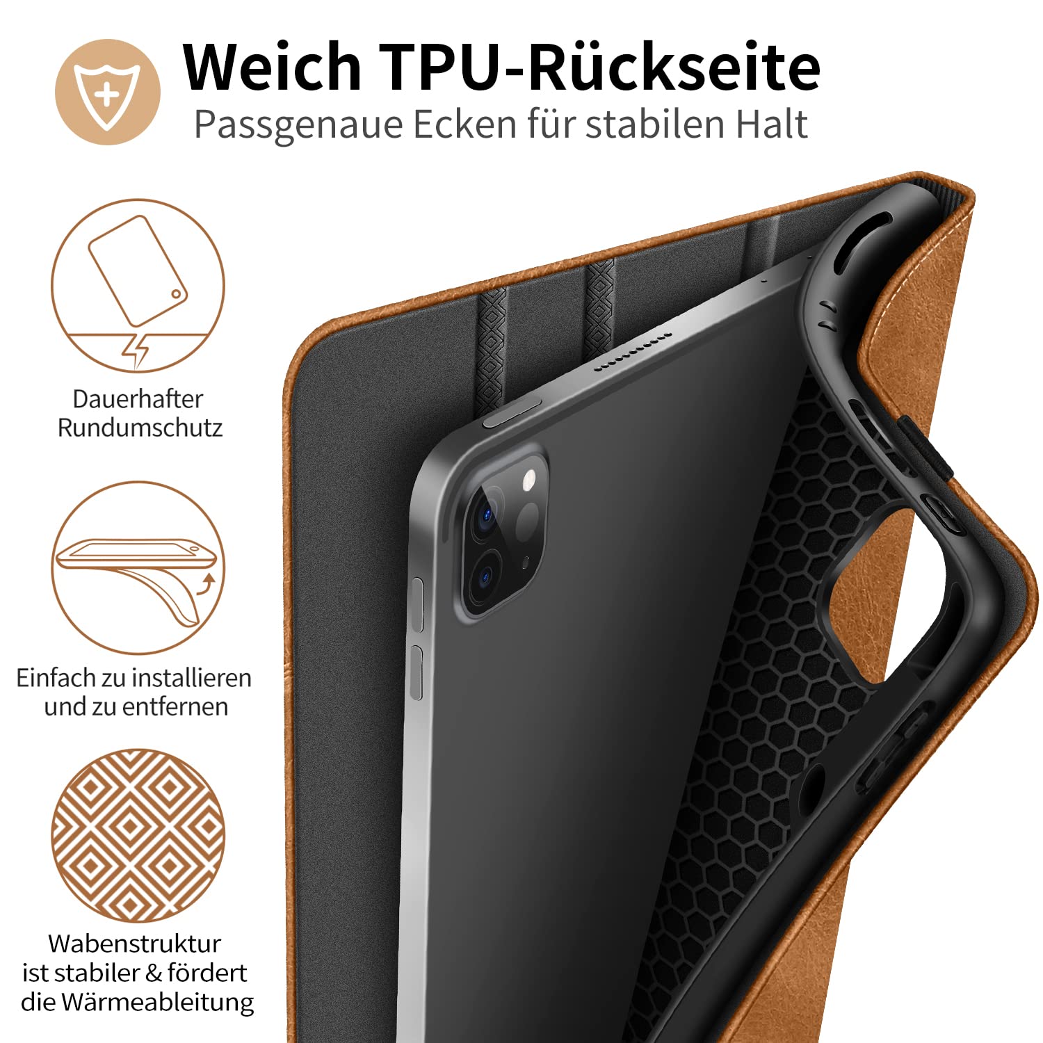 JKSML Custodia per iPad Pro 12.9 2022 (6° generazione), iPad Pro 12.9