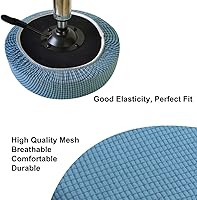 Vista 3 de Funda de taburete redonda de 12 a 16 pulgadas, fundas de asiento redondas para taburetes de bar, tela de lujo elástica, lavable, jacquard a prueba