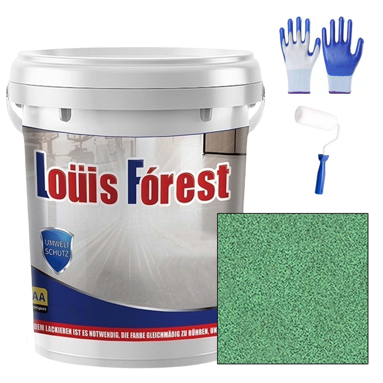 Ravionelle 2026 Upgrade Epoxy Colored Sand Floor Paint, Marble Effect Coating, Non-Slip & Wear-Resistant, Garage, Basement, Concrete & Wood Floors (green,17oz/0.5kg)
