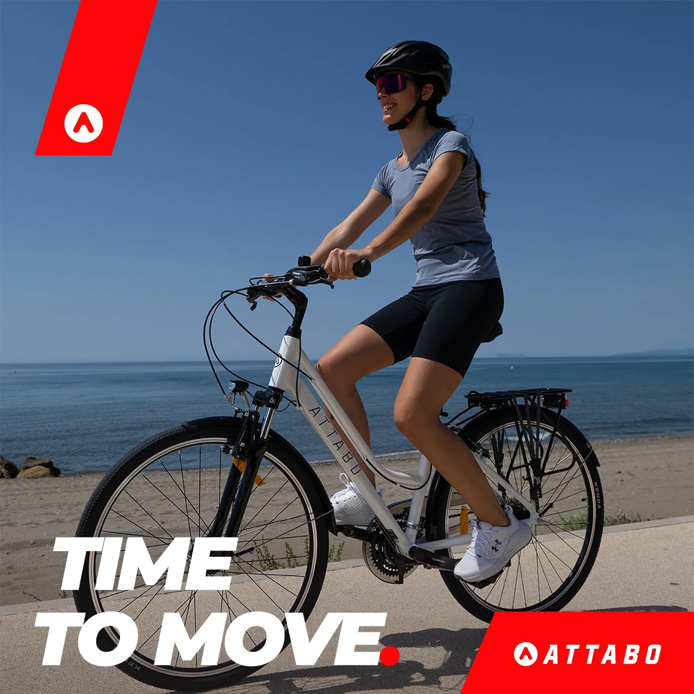 ATTABO Trekking Fahrrad Damen 17-19 Zoll Rahmen 28 Zoll Räder V-Brake Bremsen Ergonomischer Lenker
