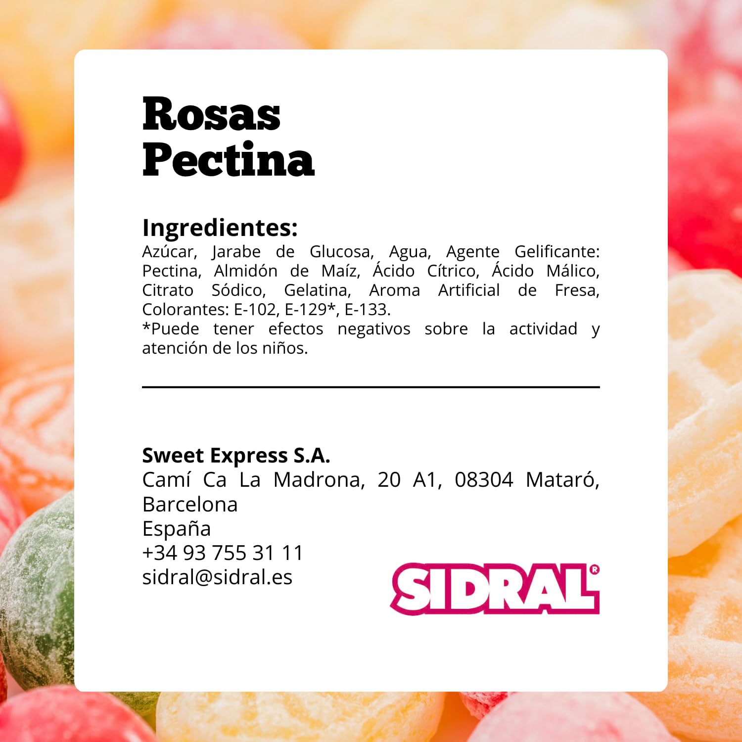 SIDRAL - Sant Jordi Rosas Pectina Pack de 15 - Golosinas en forma de Rosas, Golosinas para San Valentín - (PECTINA) - 2