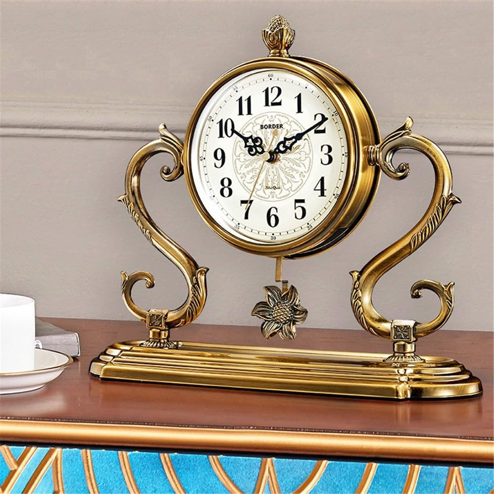 Décorative Horloge de Table numérique à Quartz de Luxe, Grande Taille, Ornement de Bureau Chinois avec Pendule pour Bureau Chambre Table