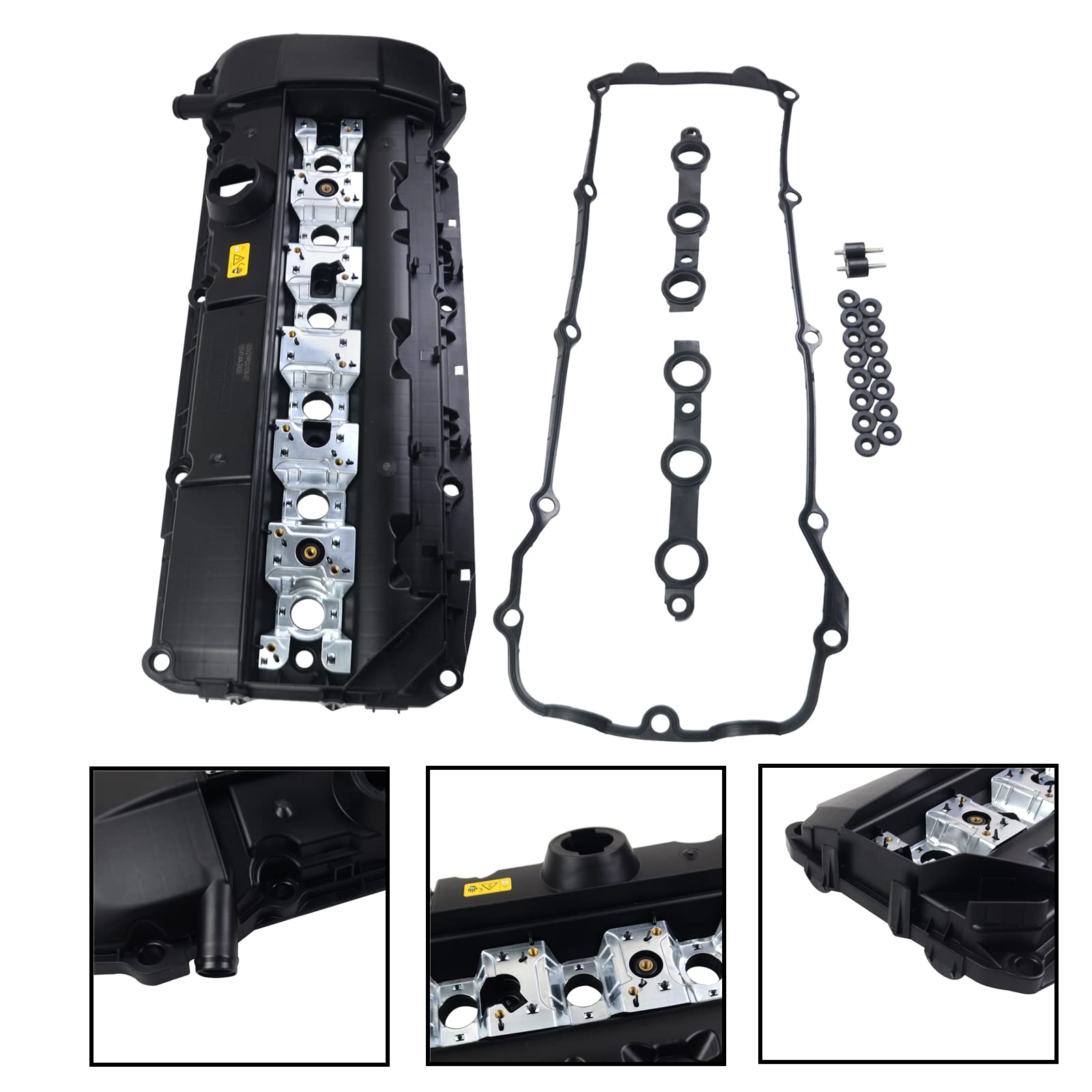 Bisenya Couvercle de soupape de culasse de moteur Compatible avec les séries 3 5 7 E46 E39 E38 X5 E53 Z3 E36 11121432928