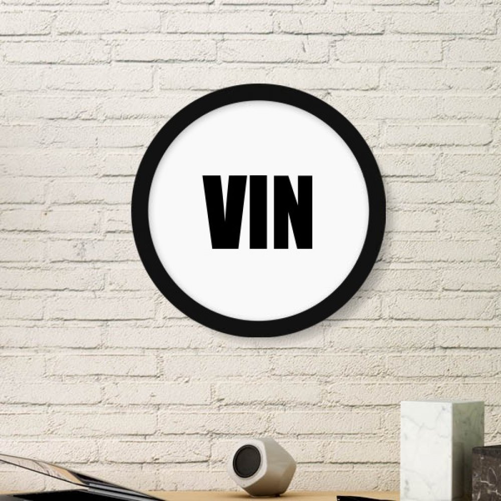 Peinture de paysage de vin sous cadre photo rond en bois noir, décoration murale pour bureau calme
