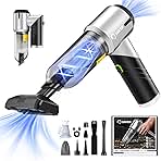 Saker Handheld Car Vacuum Portable Cordless17000PA Mini Vacuums Rechargeable Foldable Vacuum Cleaner with Brushless Motor for Home,Office Pet HL132 Black