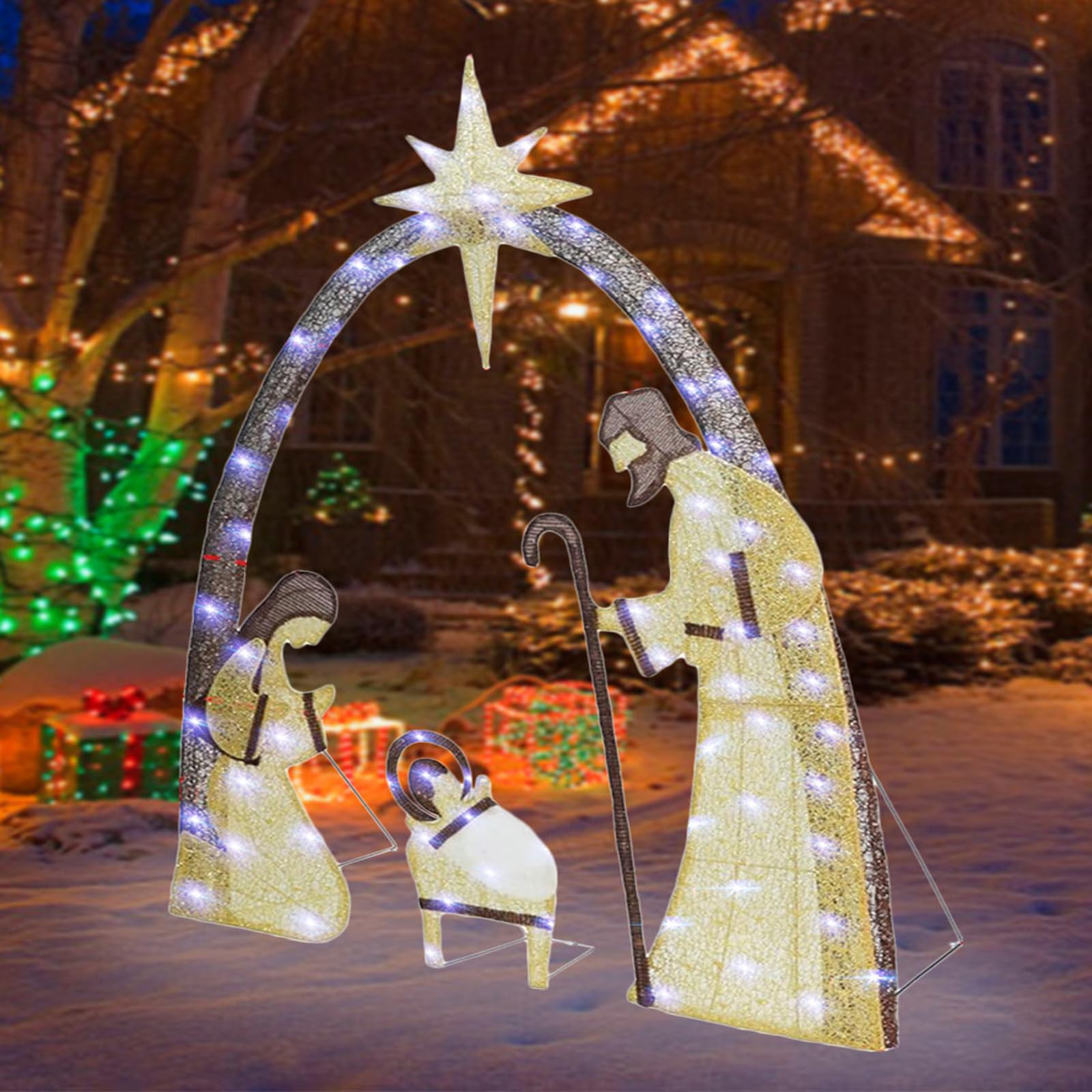 Large Lighted Outdoor Nativity Set Dropship LED Lighted Nativity Scene