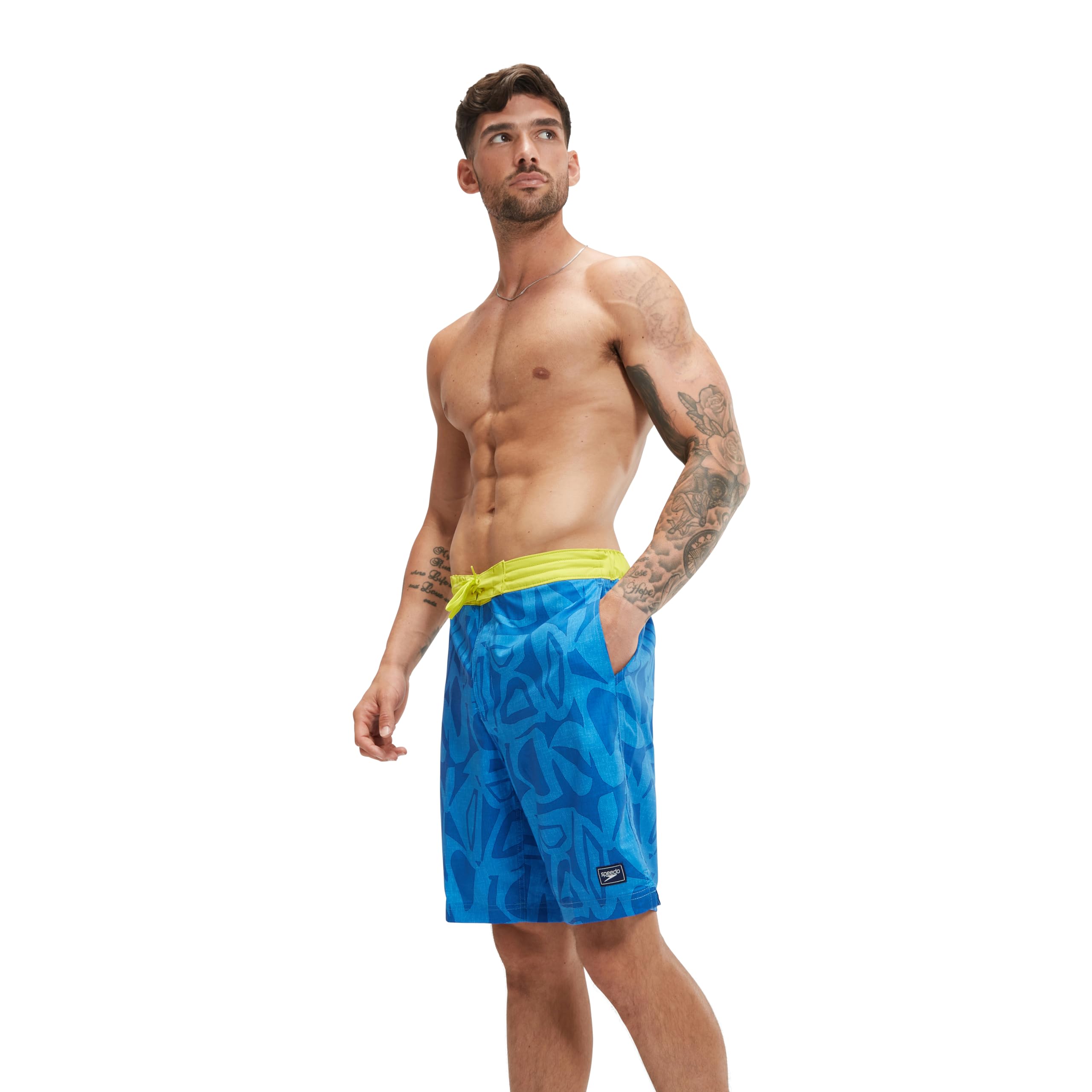 Speedo Swim Trunk Herren-Badeanzug mit Knee, Länge Boardshorts, Bondi-Druck, 1 Stück