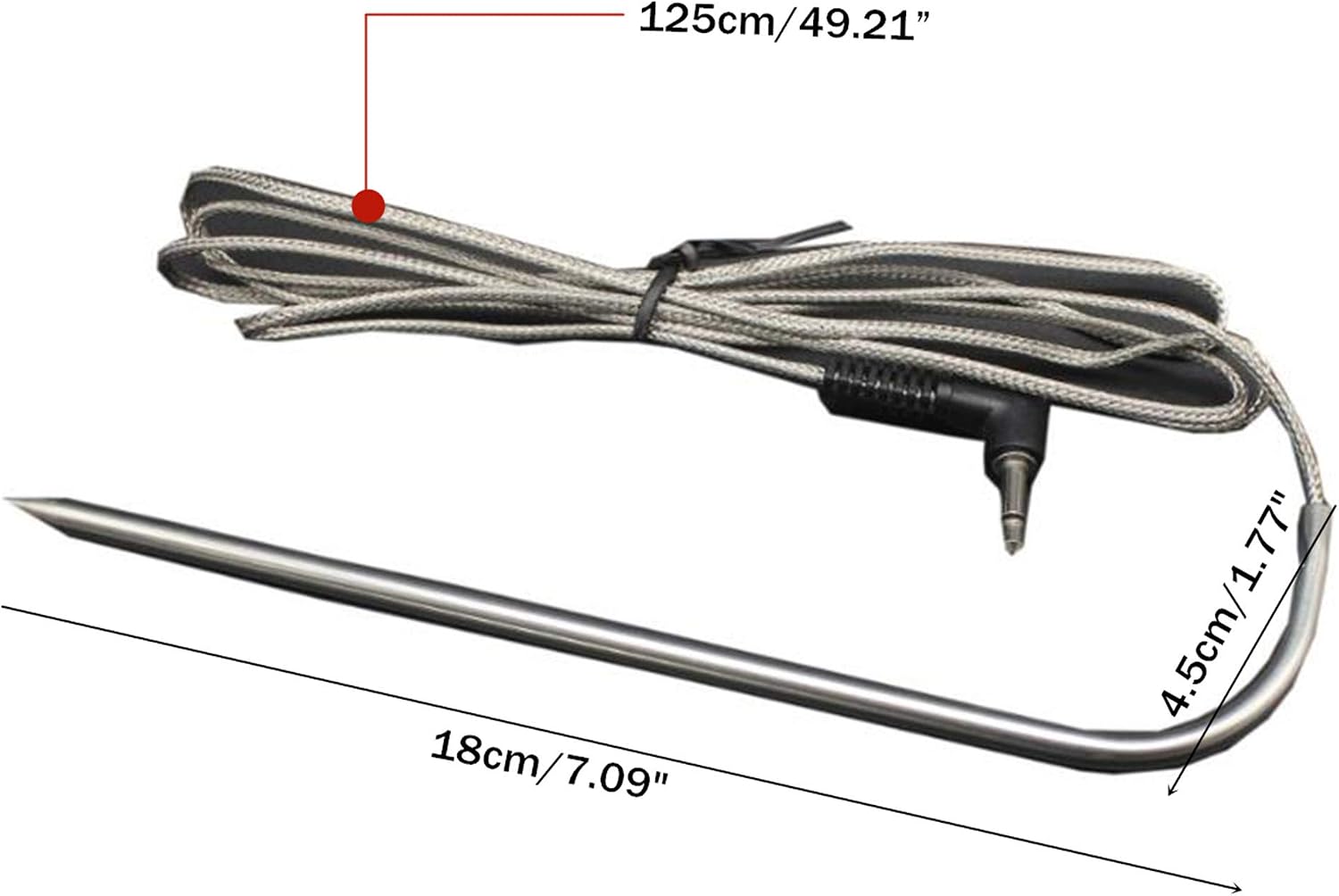 Liphontcta Replacement for Pit Boss Meat Probe Pellet Grills and Pellet Smokers Parts, 2 Pack Waterproof BBQ Temperature Probe, 3.5 mm Plug with Stainless Steel Grill Holder 2pc
