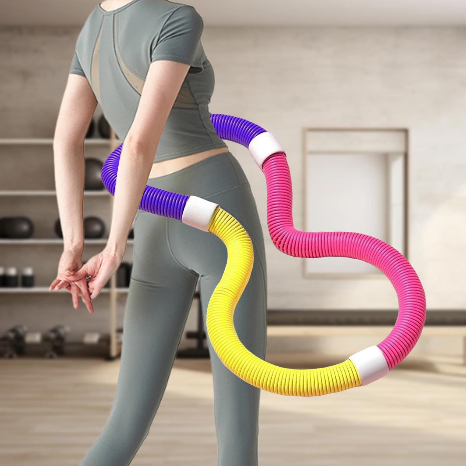 Cerchio Fitness Flessibile in PVC con Rotazione Piacevole per Un Allenamento Completo di Tutto Il Corpo, Adatto a Uomini, Donne E Bambini.