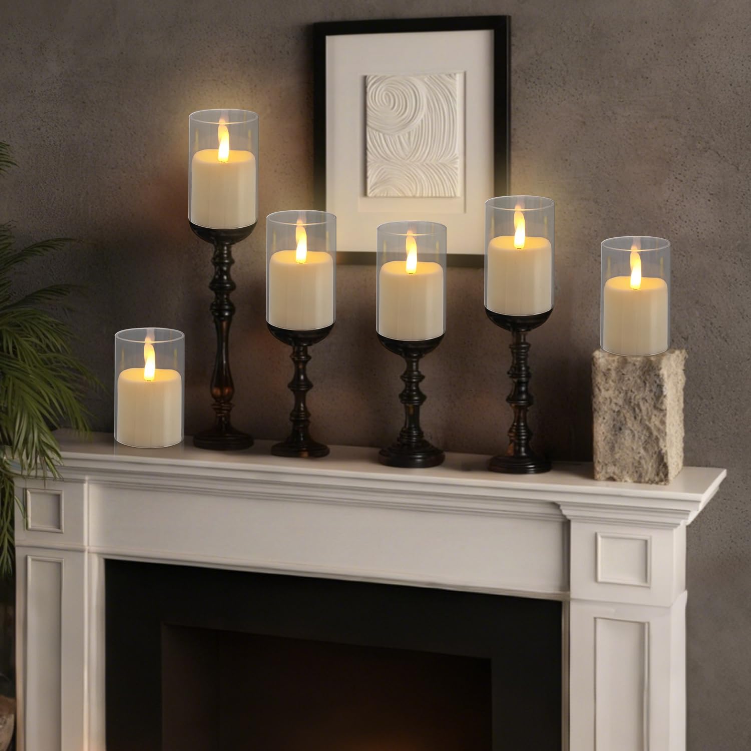 Flickering Flameless Candles, Realistic Glass LED Candles, 2"X3" Battery Operated Candles with Remote, Real Votive Electric Fake Pillar Candles for Festival Wedding Home Party Decor 6-Pack - Image 7