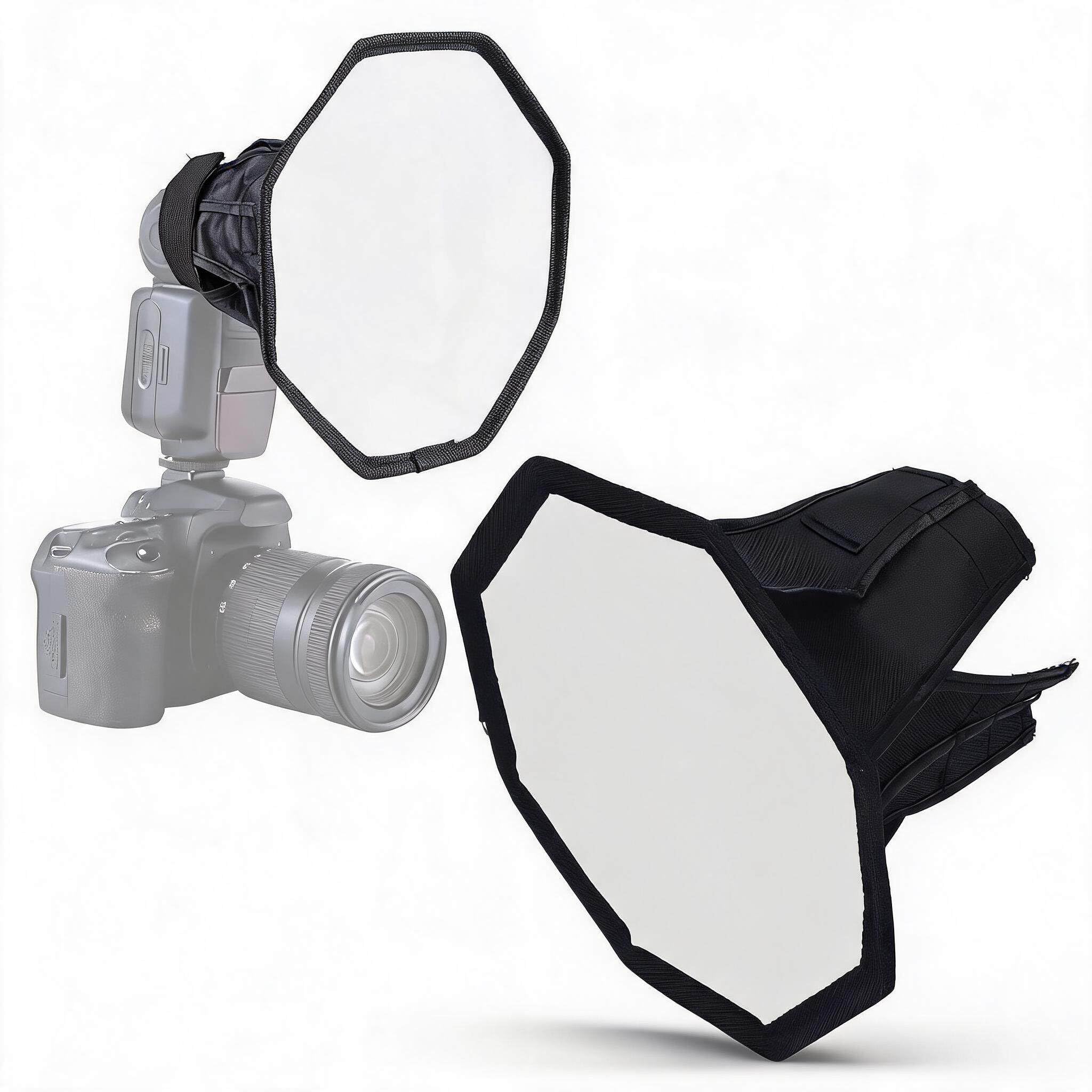 Kit de Iluminación de Fotografía Con Softbox Octogonal Plegable de Nylon de 20 Cm, Difusor de Luz de Flash Para Cámara Profesional, Equipo Para Grabación de Video de Estudio