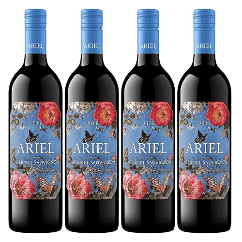 Ariel Cabernet - Paquete de experiencia de vino tinto no alcohólico con enchufe pop, maridaje y recetas de vino de temporada, paquete de 4