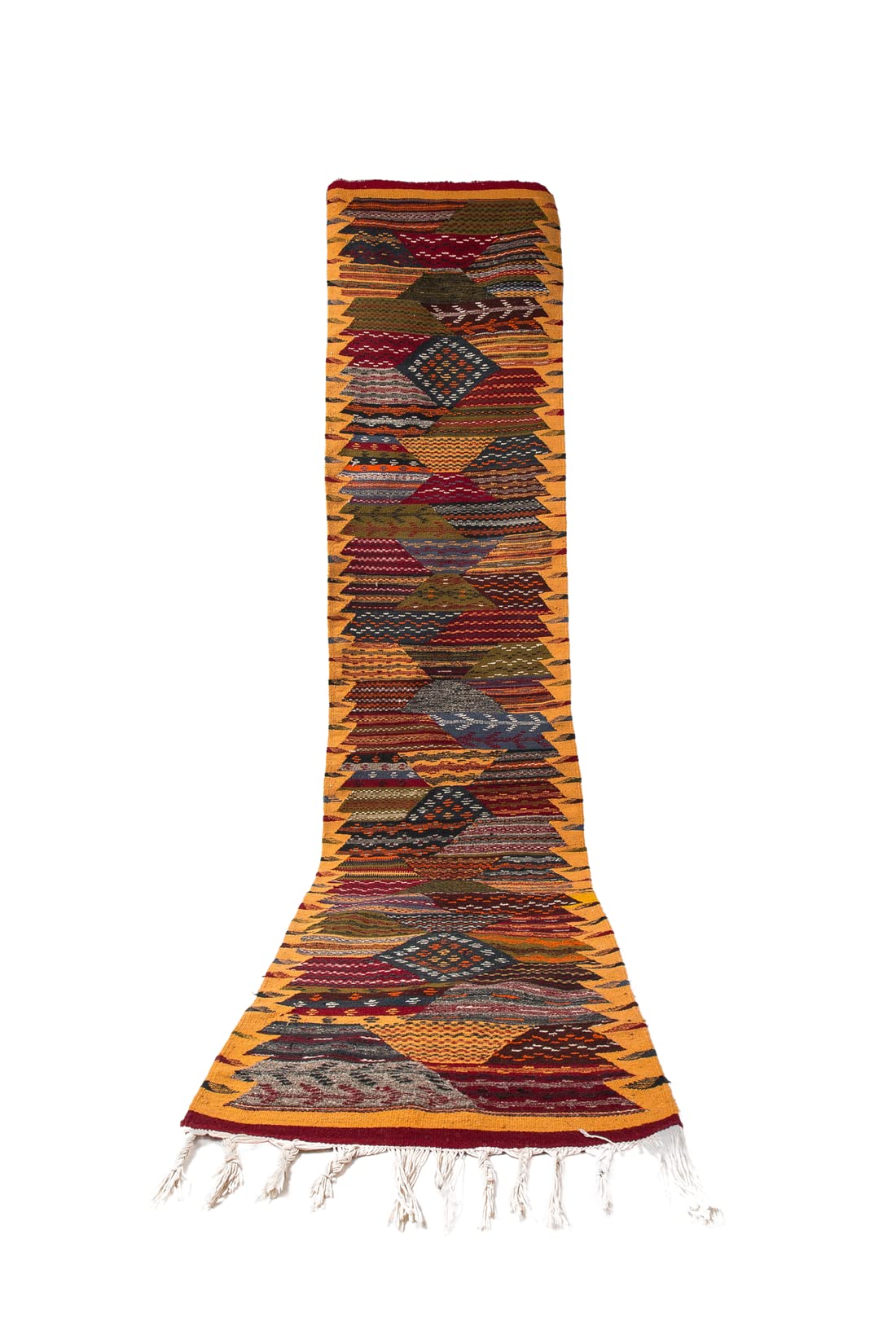 Tapis de couloir marocain réversible en laine pour entrée chaleureuse