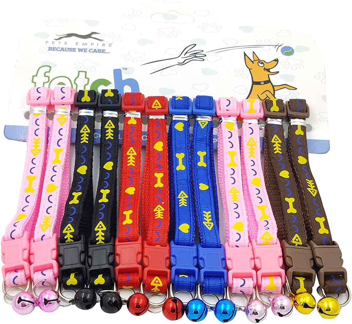 Pets Empire 2 Pack Cat Collars with Bell – Soft Adjustable Breakaway Safety Collars for Kittens & Puppies, Neck Girth 19–32 cm (Colorful Cute Print)