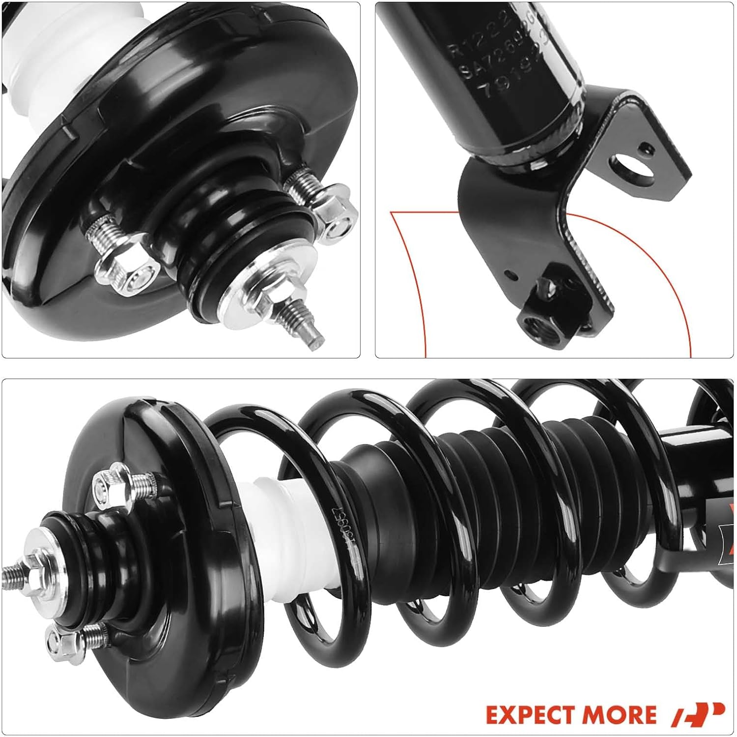 A-Premium Rear Complete Struts Compatible with Acura TSX 2009-2012 - 2x Replacement Suspension Shock Absorber with Coil Spring Assembly