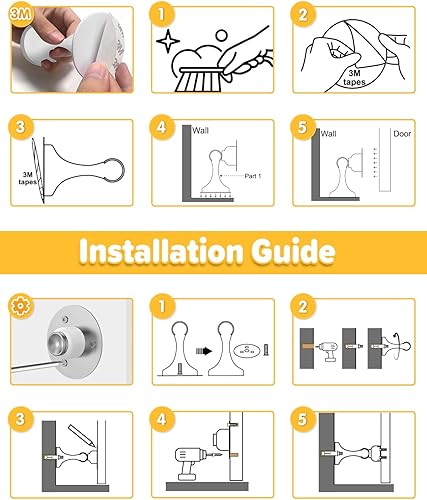 Miniatura 3 de Tope magnético para puerta, 1 paquete de acero inoxidable, potente cierre de puerta para piso de pared, resistente, sin perforaciones, adhesivo de