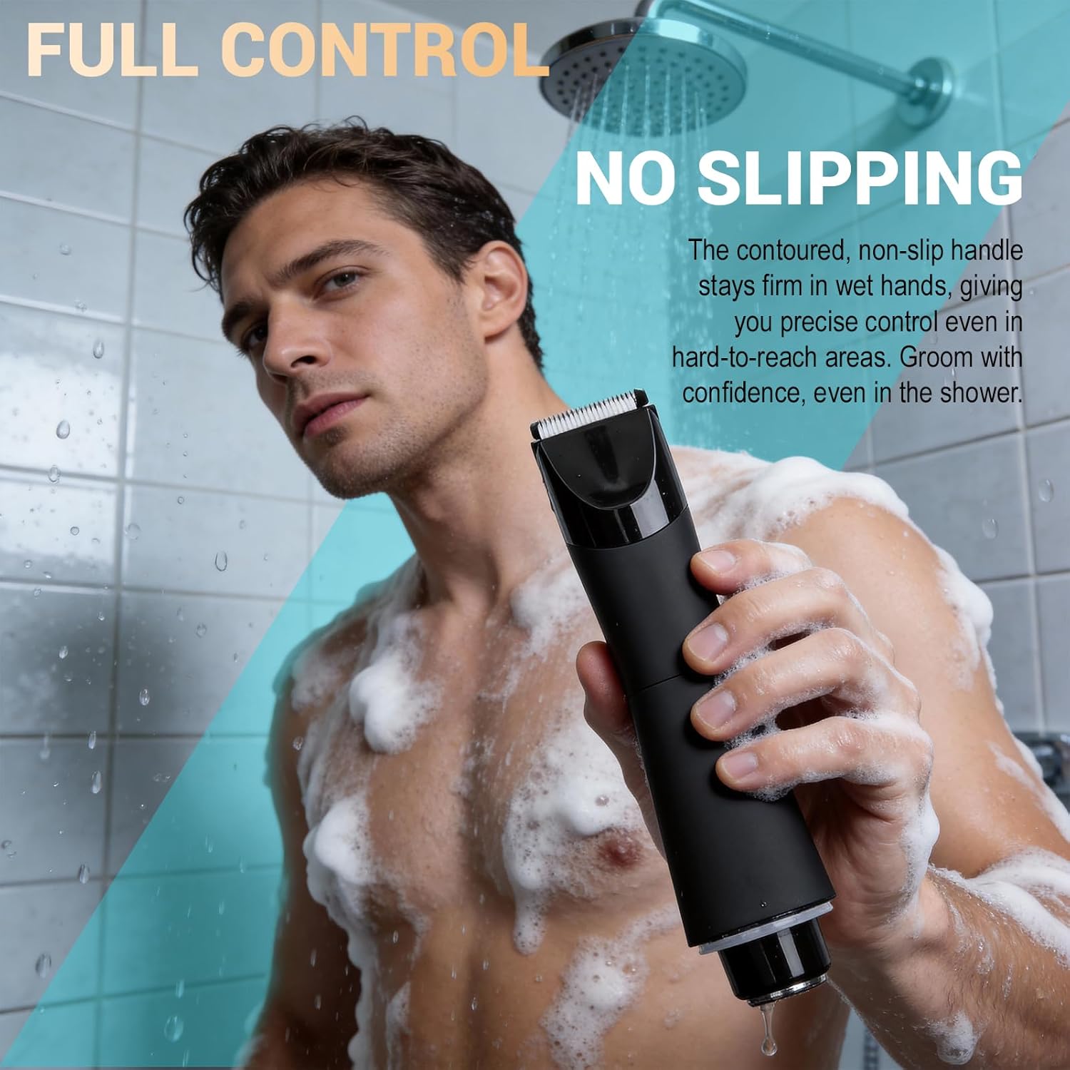 Dermave Bikini Shaver & Trimmer for Women, IPX7 Waterproof Electric Razor for Pubic Hair, Face, Legs, Underarms - Painless-Black