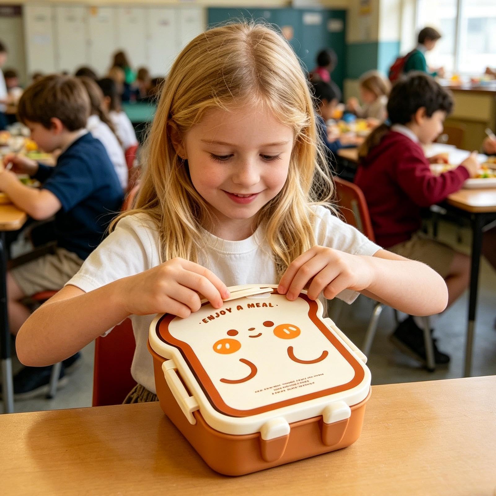 Boîte à lunch scolaire - Compartiment multiple, compatible micro-ondes, pour conserver les aliments sains et séparés, idéal pour les collations, les salades et les fruits à la maison ou à la cuis