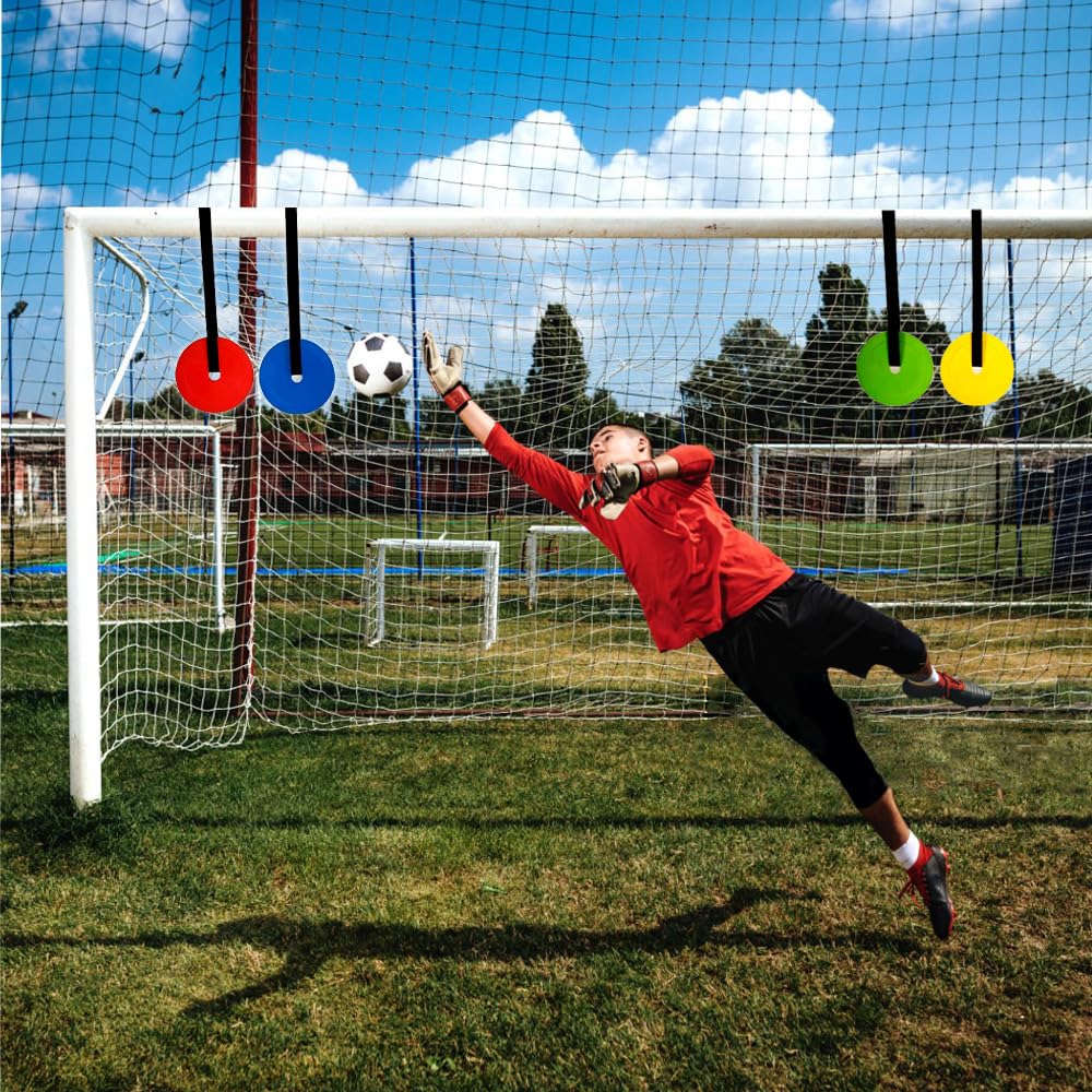 4x Football Goal Target Discs Equipment Improve Reaction And