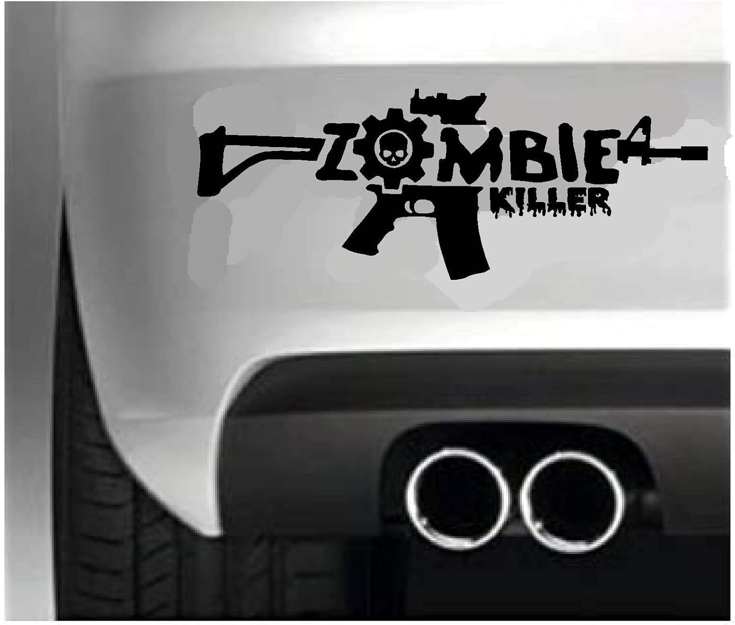 Video Game Zombie Killer Tag Vinyl Stikcer Decal - Room Decor Wall (7 inches)