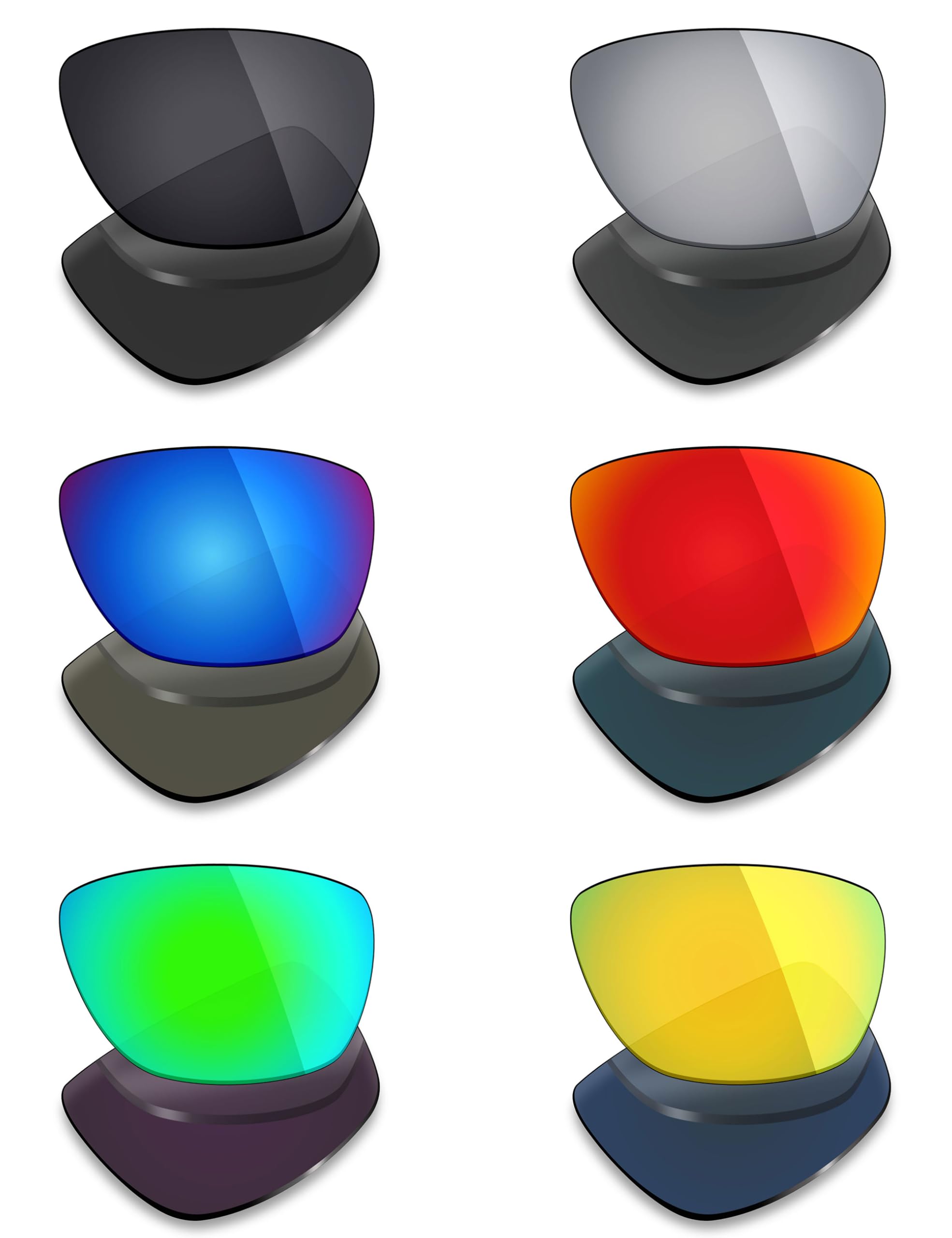 Mryok 6 Pairs Polarized Replacement Lenses for Ray-Ban RB2140F 54mm Sunglass - Stealth Black/Fire Red/Ice Blue/Silver Titanium/Emerald Green/24K Gold
