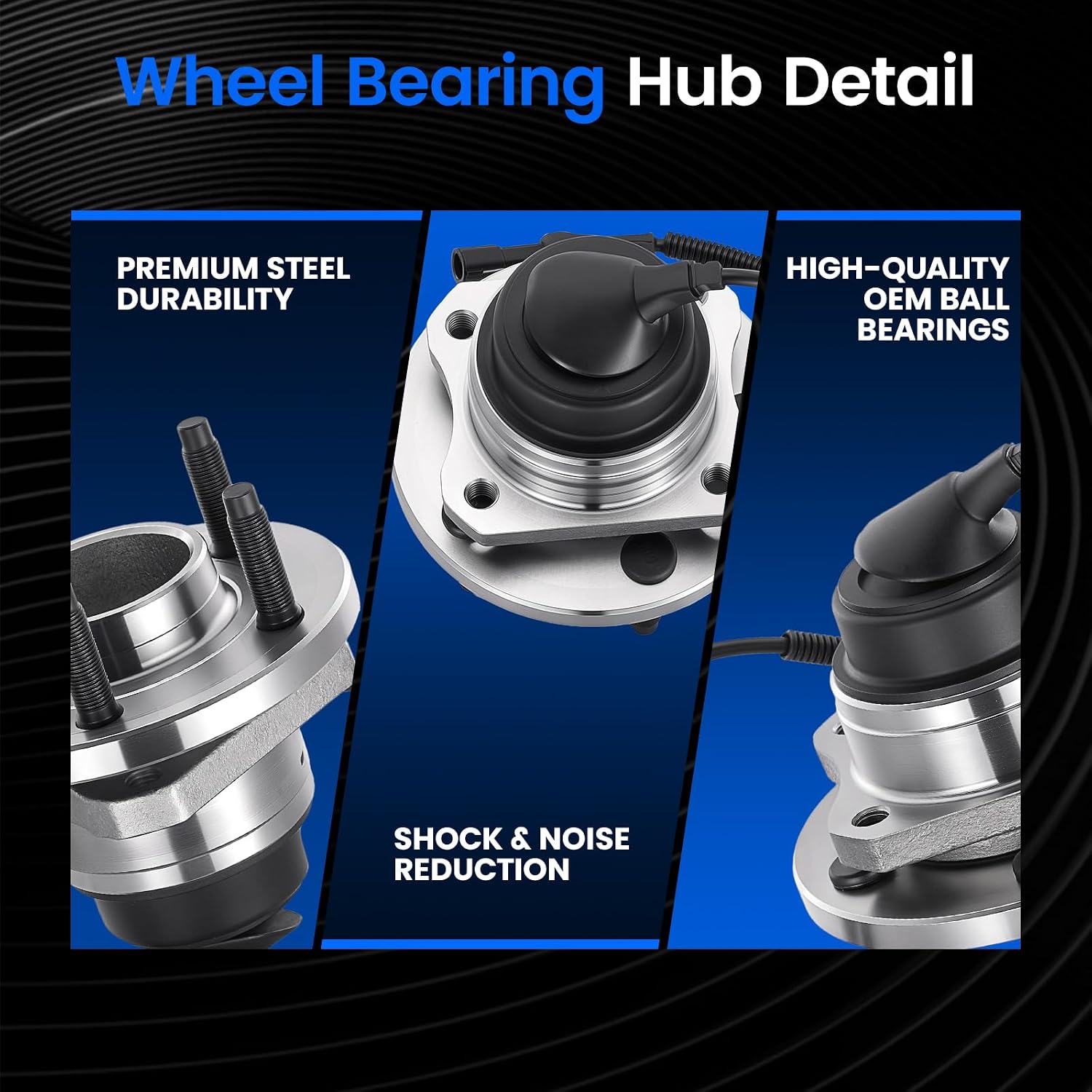 513230 Front Wheel Bearing and Hub Assembly Compatible with Ford Crown Victoria, Compatible with Lincoln Town Car, for Grand Marquis, 2005-2011 4.6L V8, 2PCS