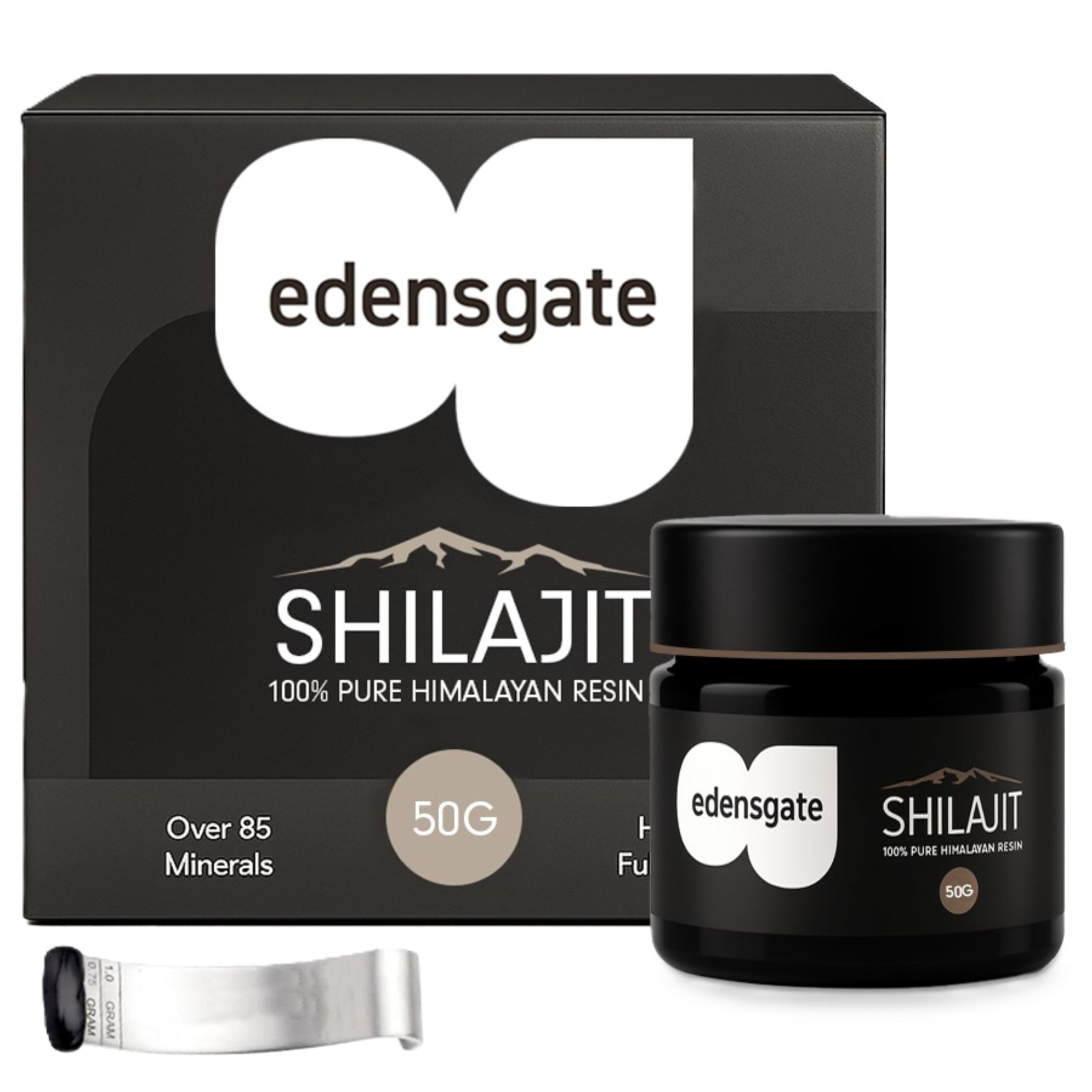 Edensgate Shilajit Resin 50g – Pure Himalayan Shilajit Resin Supplement | Mineral Rich Fulvic Acid Complex | Traditional Ayurvedic Resin | Natural Daily Wellness Support