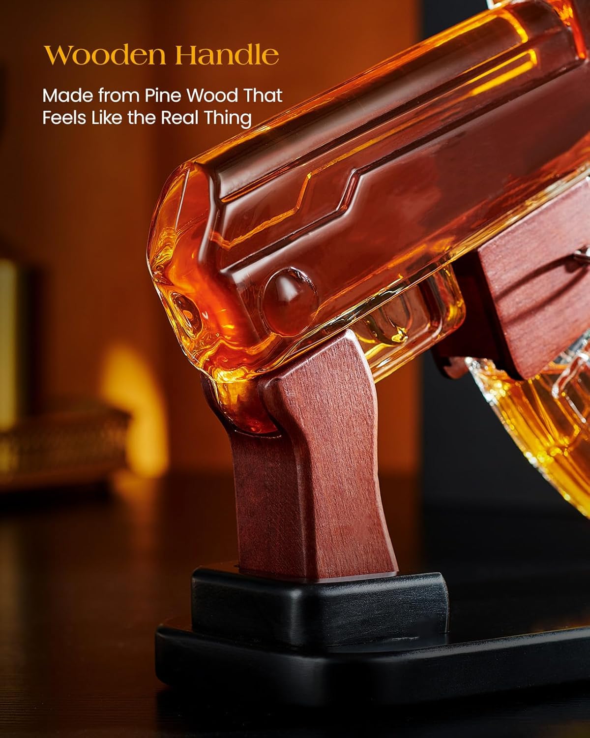 Kollea Birthday Gifts for Men Dad, Whiskey Decanter Sets - Gun Decanter, Detachable Magazine & 2 Bullet Shot Glasses, Liquor Dispenser for Bar, Anniversary Military Present for Brother, Christmas