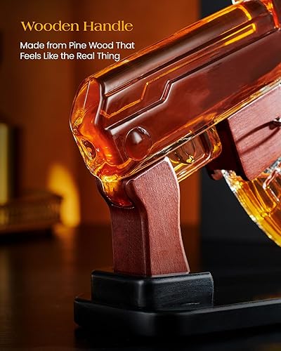Miniatura 5 de Kollea Regalos de cumpleaños para hombres, papás, juegos de decantadores de whisky, decantador de pistola, cargador desmontable y 2 vasos de bala,