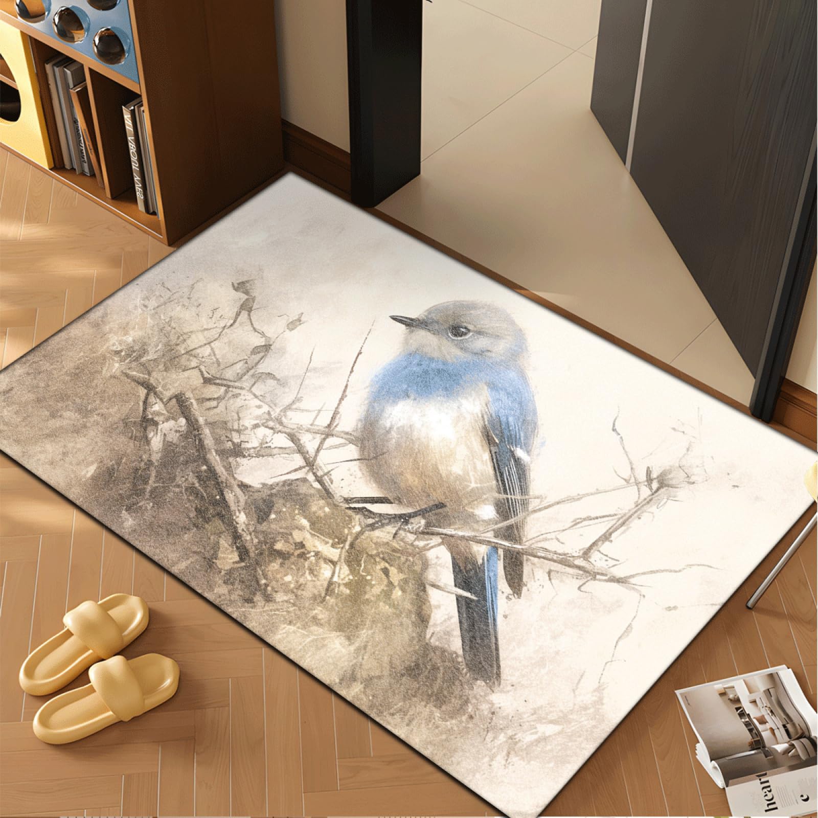 Tapis D'entrée Animal Rétro Beige Paillasson Exterieur Entree Doux Lavable Antidérapant Tapis Entree Interieur pour Cuisine Couloir Paillasson Interieur 60x90 cm