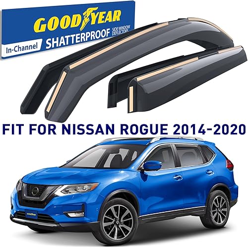 Miniatura 2 de Goodyear Shatterproof in-Channel Window Deflectors for Nissan Rogue 2014-2020, Window Visors for Cars, Car Accessories, Rain Guards, Vent Deflector,