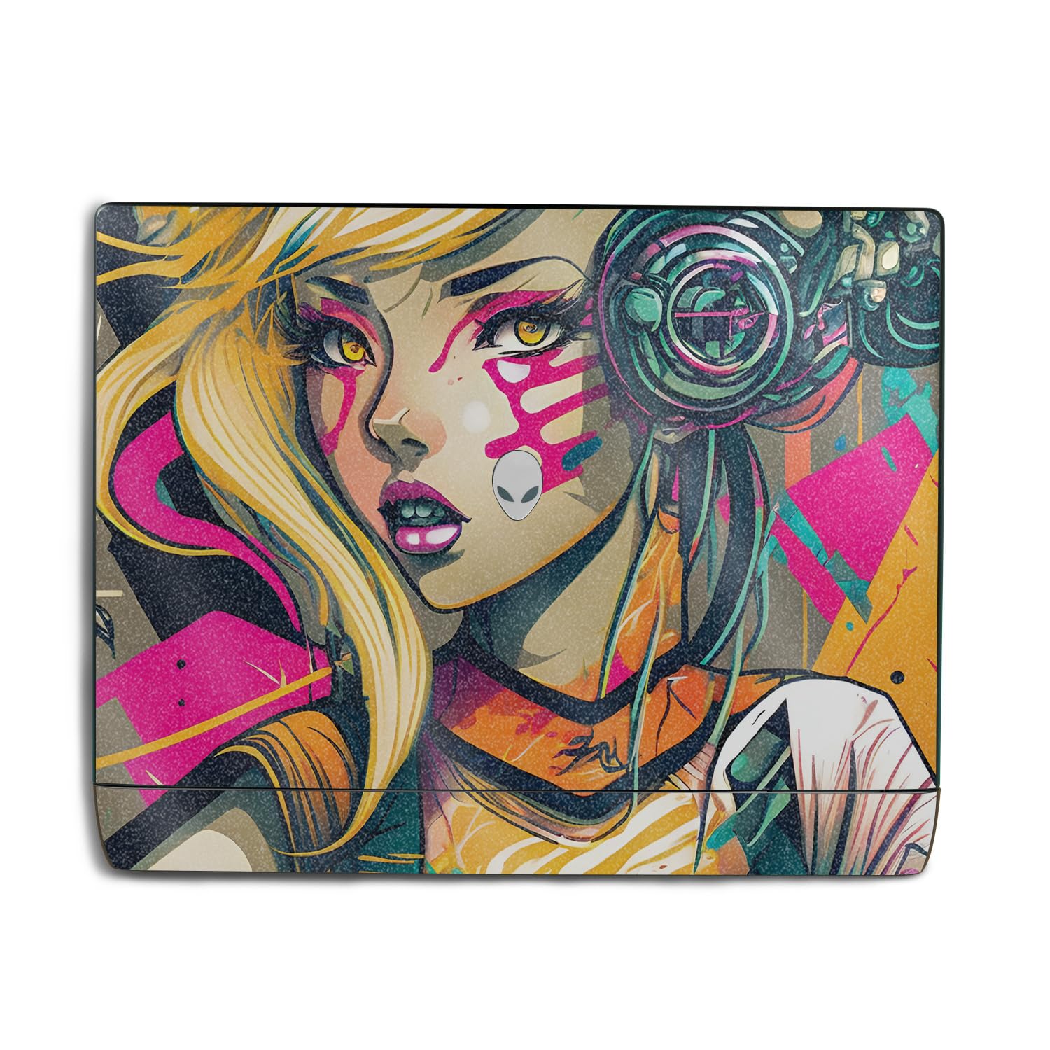 Glossy Glitter Laptop Skin Compatible with Alienware 18 Area-51 (2025) - Techno Punk - Premium 3M Vinyl Protective Wrap Decal Cover - Easy to Apply | Crafted in The USA by MightySkins