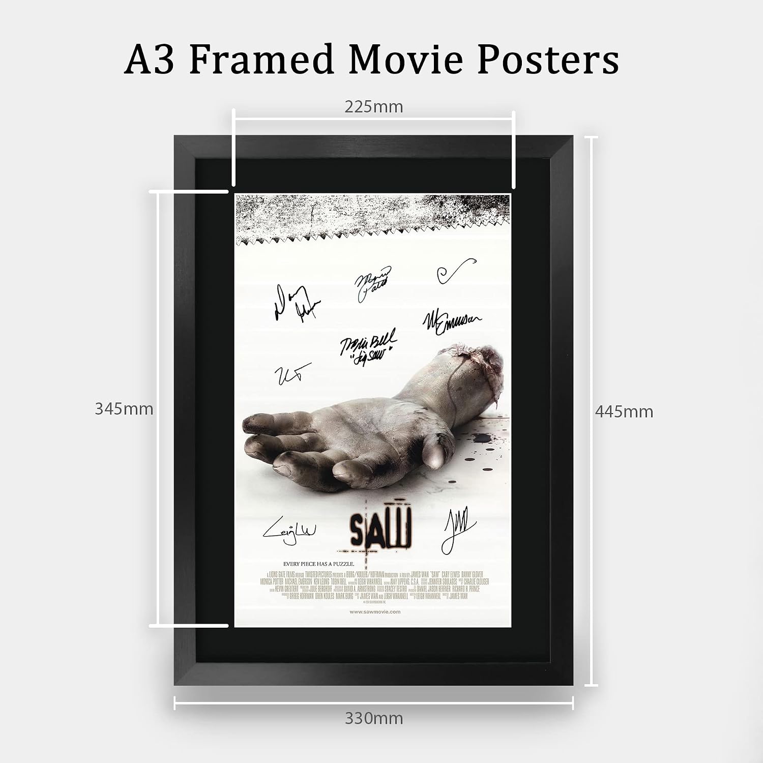 HWC Trading Saw 1 16 x 12 inch Gifts Printed Poster Signed Autograph Picture for Movie Memorabilia Fans - 16" x 12" Framed