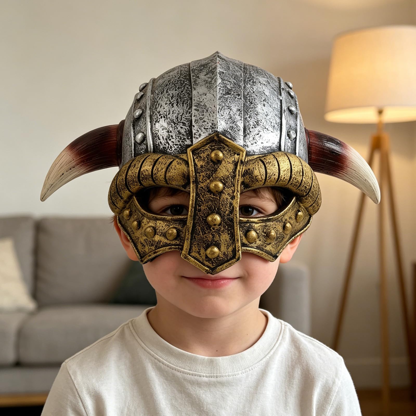Cappello vichingo con corna di toro per bambini, decorazione per elmo da cavaliere medievale, cappello da guerriero medievale per giochi di ruolo e foto di scena.