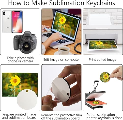 Miniatura 5 de Nicunom 144 llaveros de sublimación a granel, de doble cara impresos de MDF en blanco con llaveros, adorno de sublimación de Navidad, llavero de