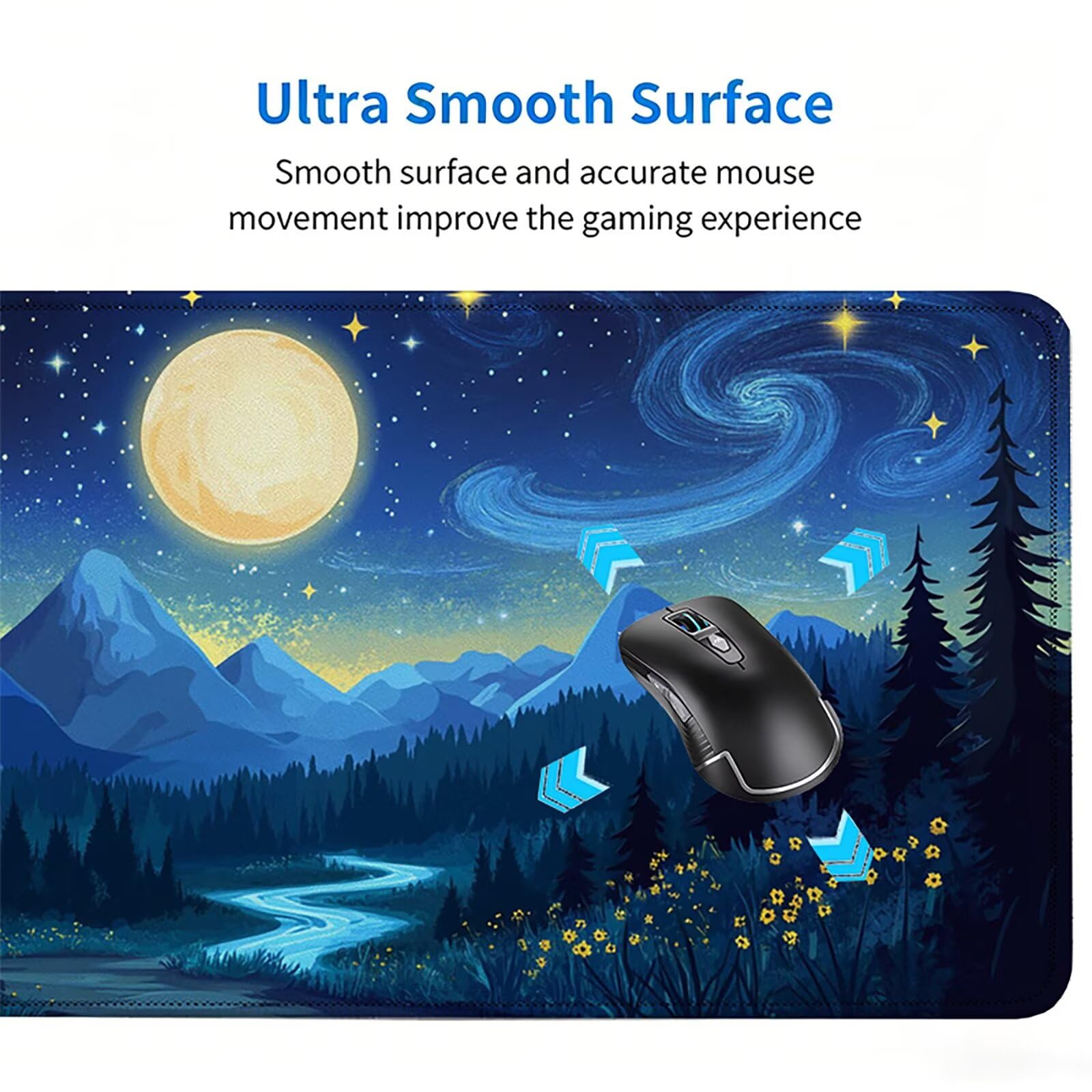 Tappetino Mouse Gaming 900x450mm Tappetino Mouse XXL Cielo stellato 0c0-722