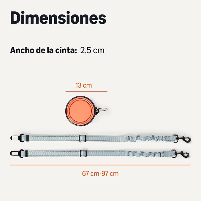 Foto 5 de 5 de Amazon Basics Cinturón de Seguridad para Perros, Arnés Ajustable para Perros, Cinturón Ajustable: 67cm