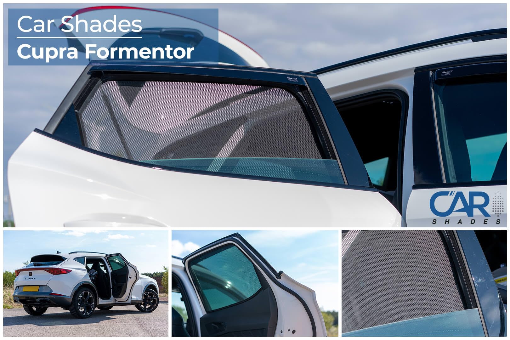 Set di Car Shades (Porte Laterali Posteriori) Compatibile con Cupra Formentor 2020- (2-Parti) Tendine Parasole su Misura