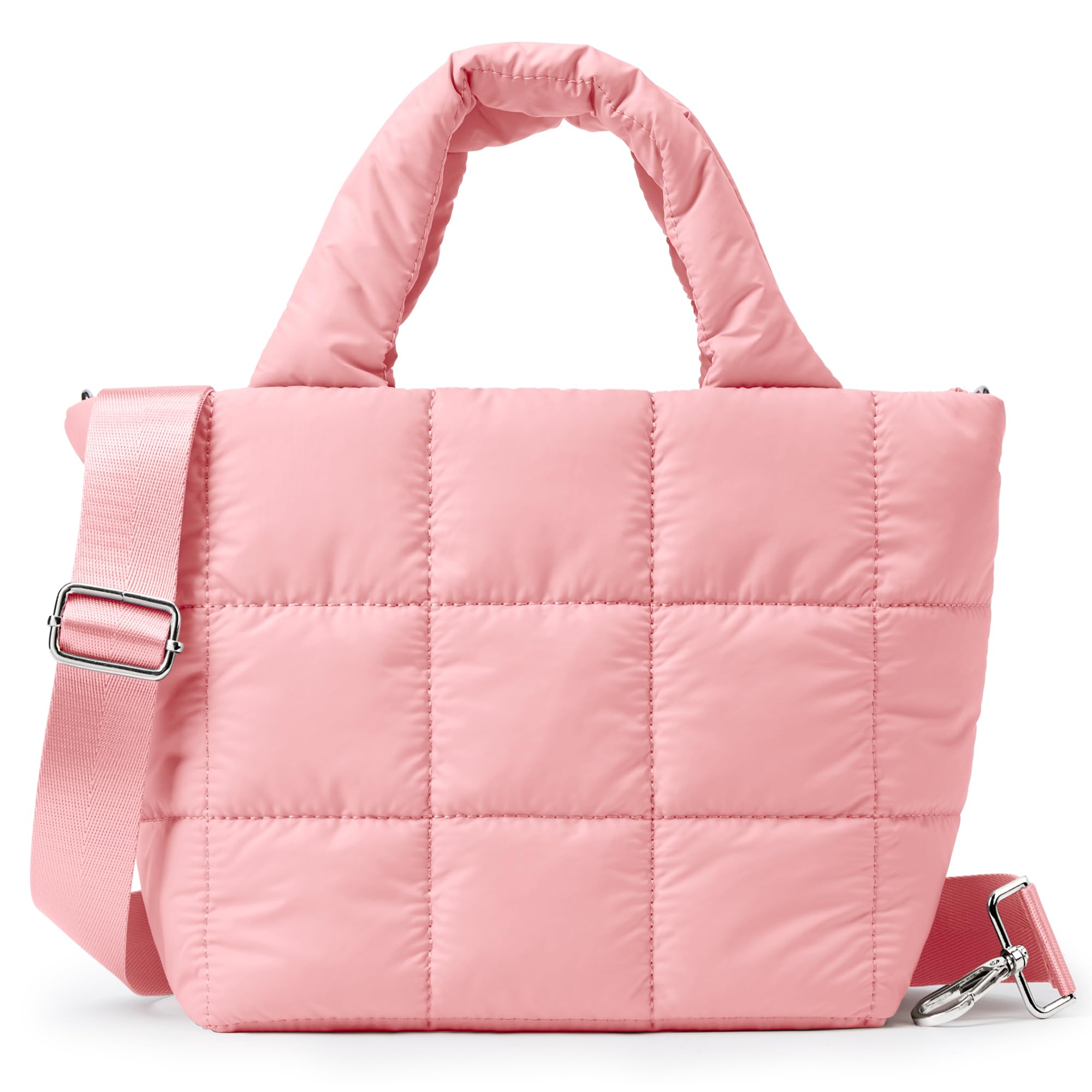 KALIDI Quilted Tote Bag Small Puffer Crossbody Bag for Women Lightweight Nylon Puffy Shoulder Handbag with Adjustable Strap
