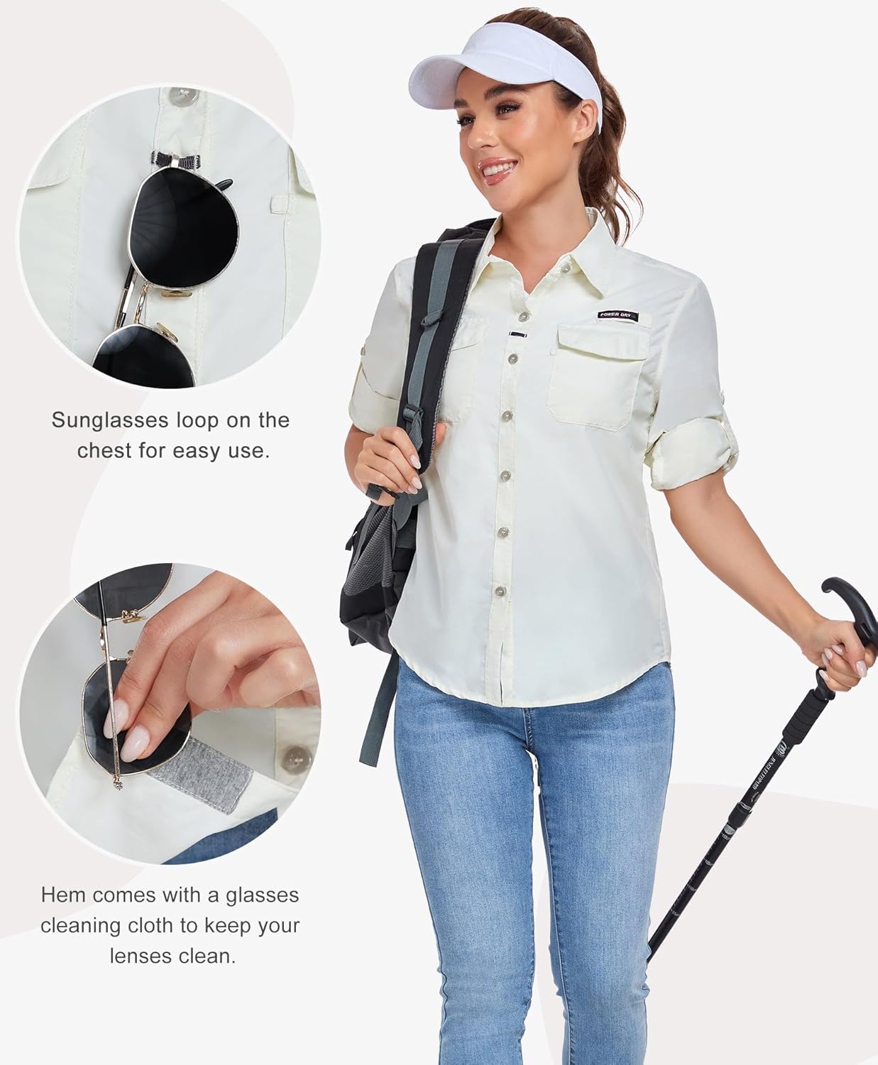 Little Donkey Andy Women's UPF 50 Long Sleeve UV Sun Protection Hiking Shirts Outdoor Quick Dry Fishing Safari Travel Shirts - Image 5