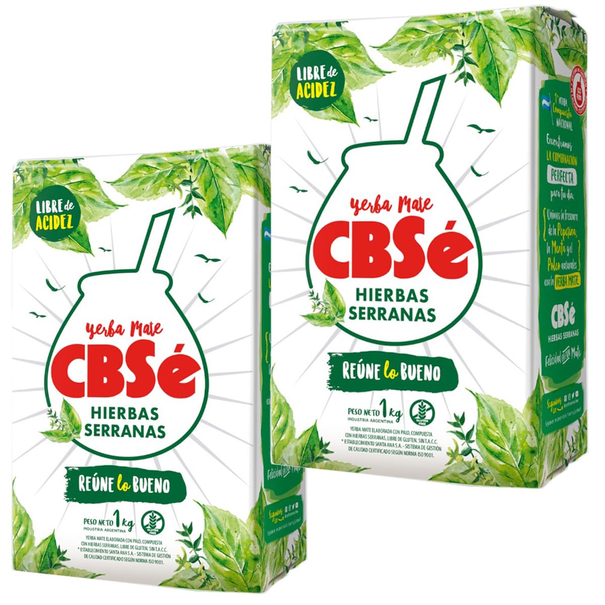 Yerba Mate CBSe Hierbas Serranas 1 kg (Pack de 2) – Sabor Refrescante y Natural