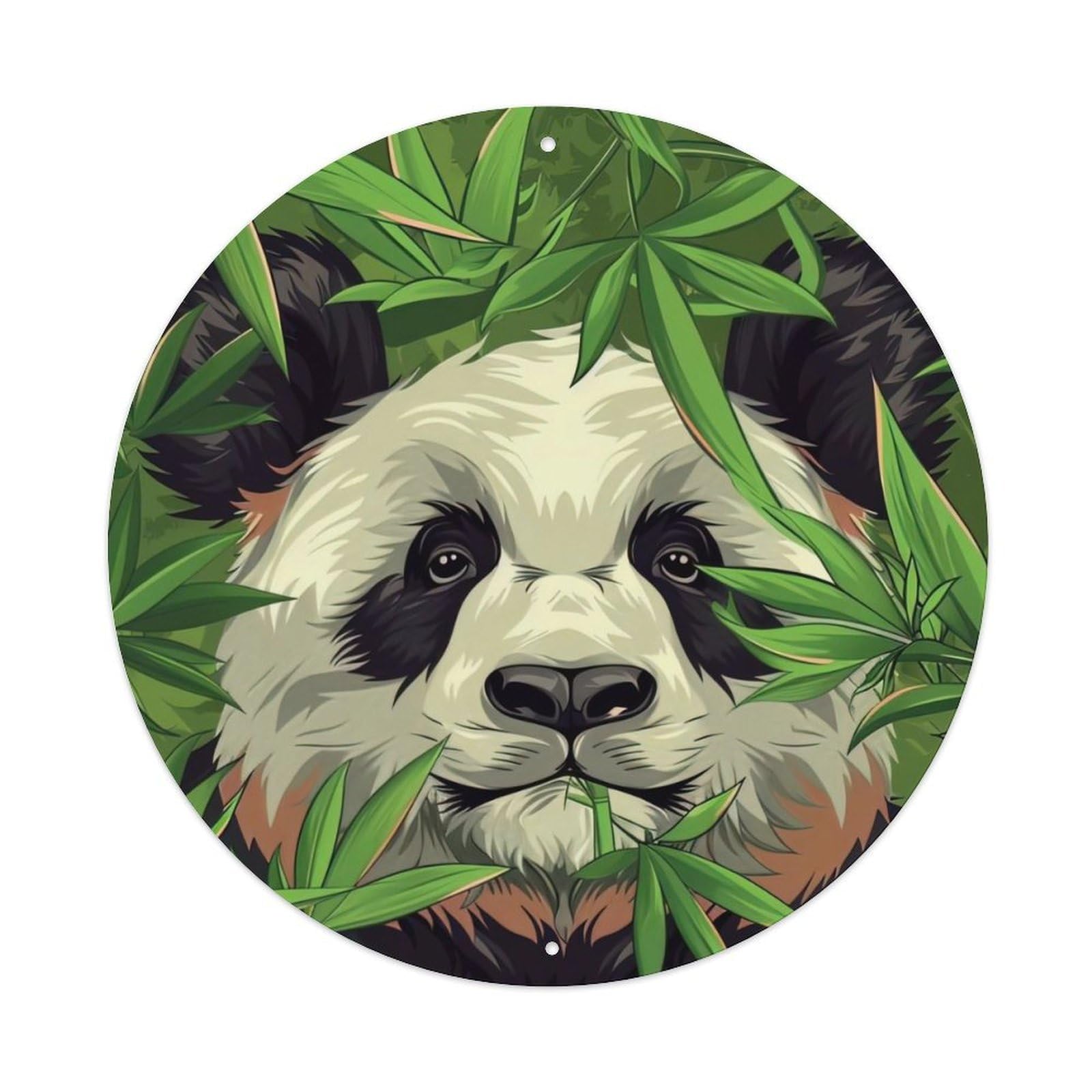Animal Panda in The Bamboo Forest Vintage Metal Tin Sign Plaque Wall Decor for Cafe, Club Bar, Office, Garden Metal Poster 8x8Inch